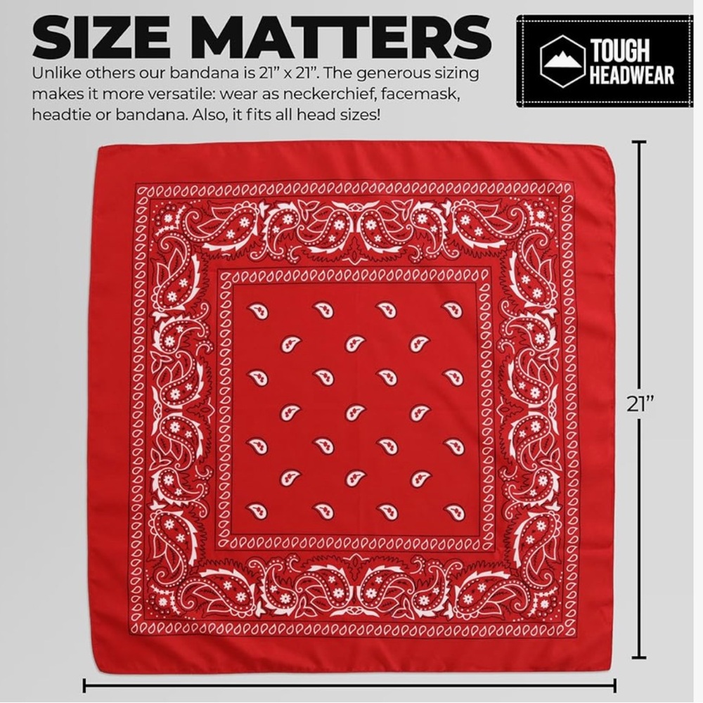 Handkerchief Bandanas for Men & Women - Paisley Bandana Pack -